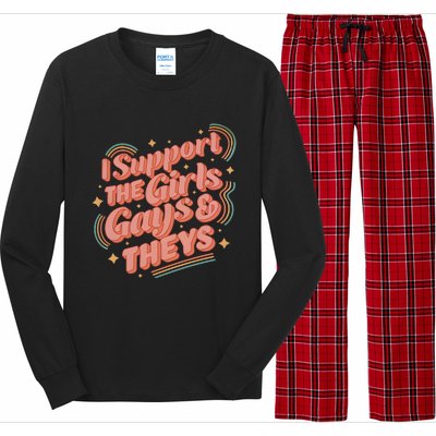 I Support The Girl Gays And Theys Lgbt Long Sleeve Pajama Set