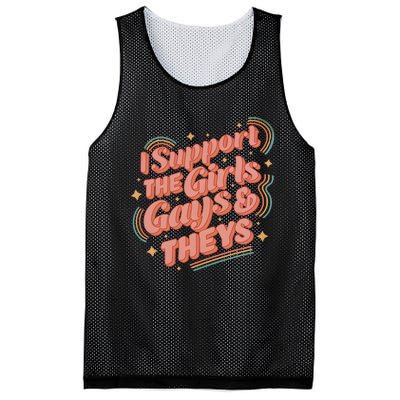 I Support The Girl Gays And Theys Lgbt Mesh Reversible Basketball Jersey Tank