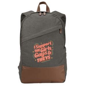 I Support The Girl Gays And Theys Lgbt Cotton Canvas Backpack