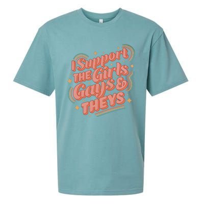 I Support The Girl Gays And Theys Lgbt Sueded Cloud Jersey T-Shirt