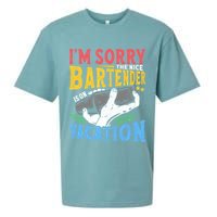 IM Sorry The Nice Bartender Is On Vacation Funny Bartending Sueded Cloud Jersey T-Shirt