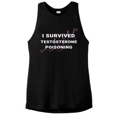 I Survived Testosterone Poisoning Ladies PosiCharge Tri-Blend Wicking Tank