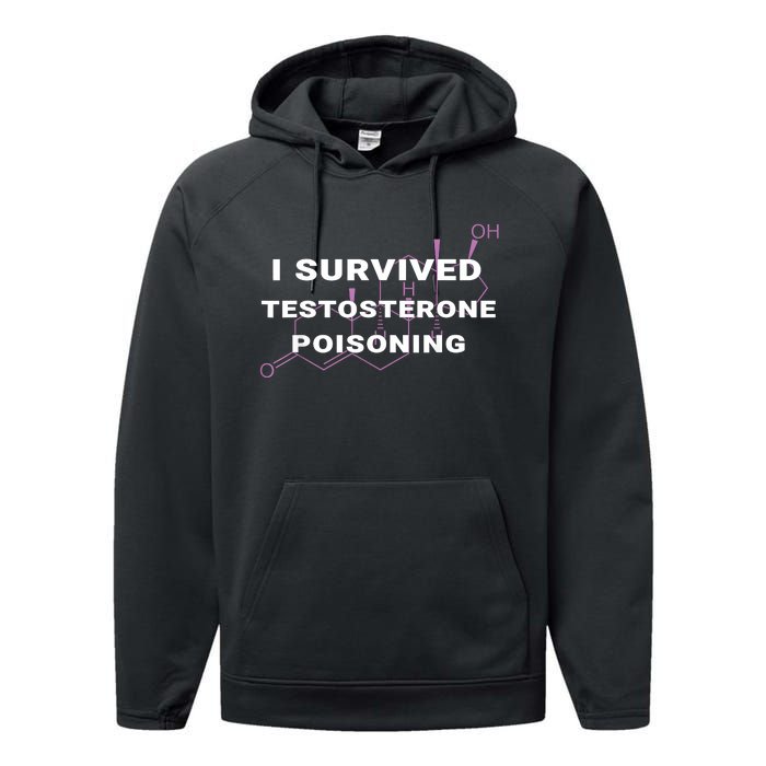 I Survived Testosterone Poisoning Performance Fleece Hoodie