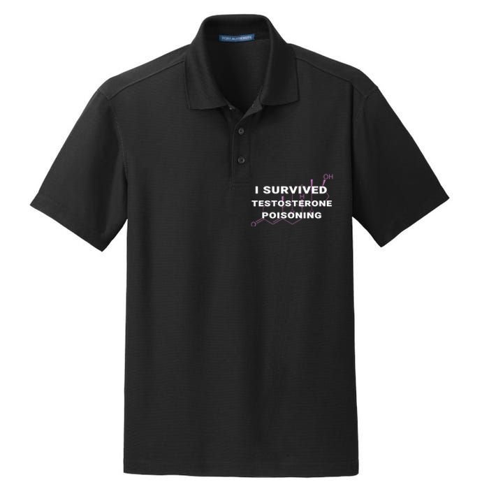 I Survived Testosterone Poisoning Dry Zone Grid Polo