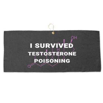 I Survived Testosterone Poisoning Large Microfiber Waffle Golf Towel