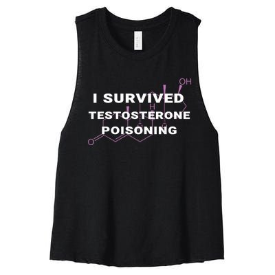 I Survived Testosterone Poisoning Women's Racerback Cropped Tank