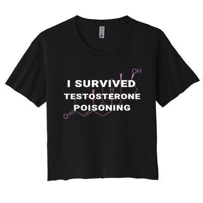 I Survived Testosterone Poisoning Women's Crop Top Tee