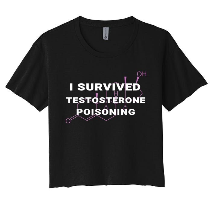 I Survived Testosterone Poisoning Women's Crop Top Tee