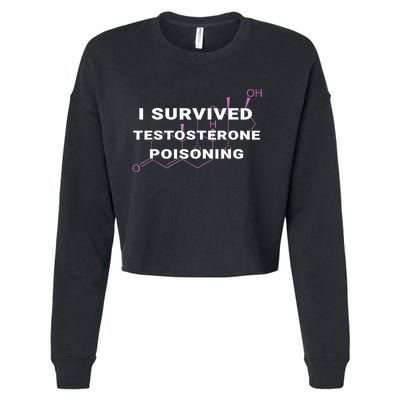 I Survived Testosterone Poisoning Cropped Pullover Crew