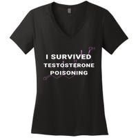 I Survived Testosterone Poisoning Women's V-Neck T-Shirt