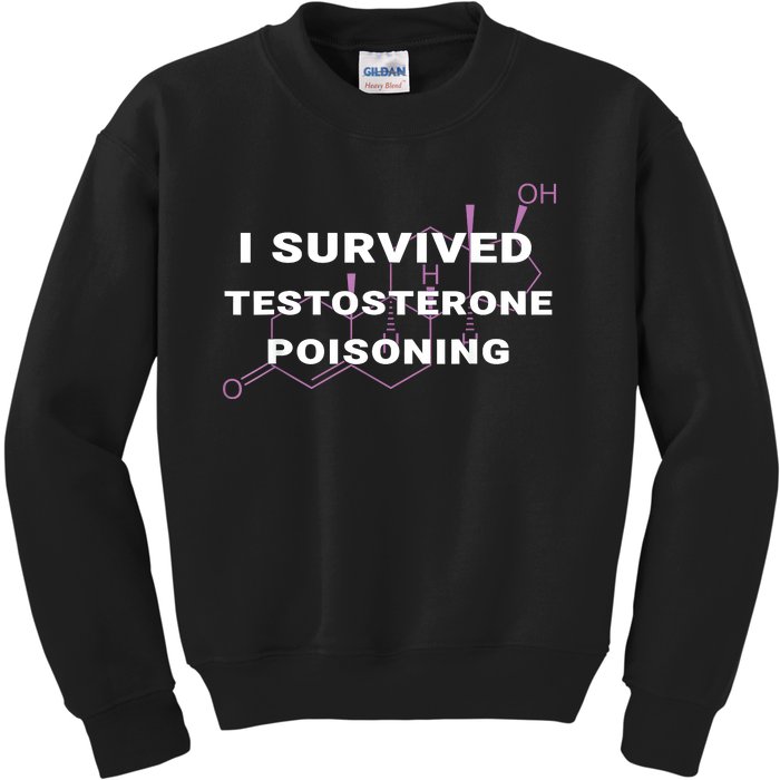 I Survived Testosterone Poisoning Kids Sweatshirt