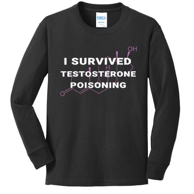 I Survived Testosterone Poisoning Kids Long Sleeve Shirt