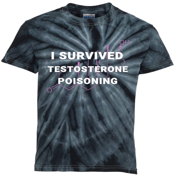 I Survived Testosterone Poisoning Kids Tie-Dye T-Shirt