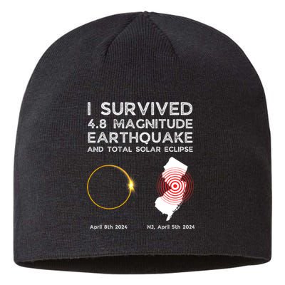 I Survived The Nj Earthquake And The Total Solar Eclipse Sustainable Beanie