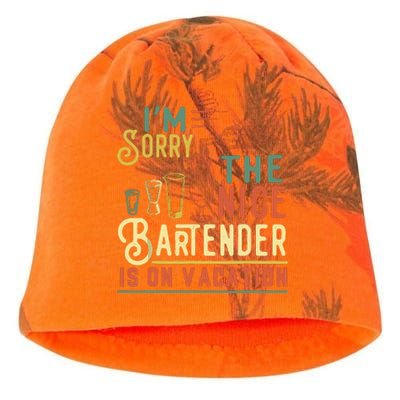 IM Sorry The Nice Bartender Is On Vacation Funny Kati - Camo Knit Beanie