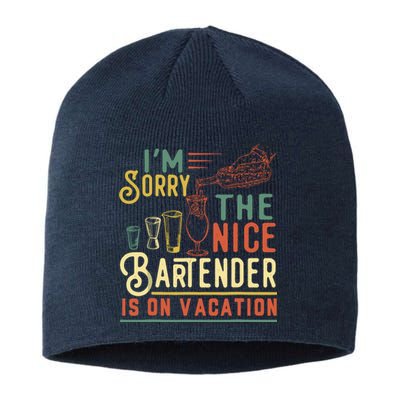 IM Sorry The Nice Bartender Is On Vacation Funny Sustainable Beanie