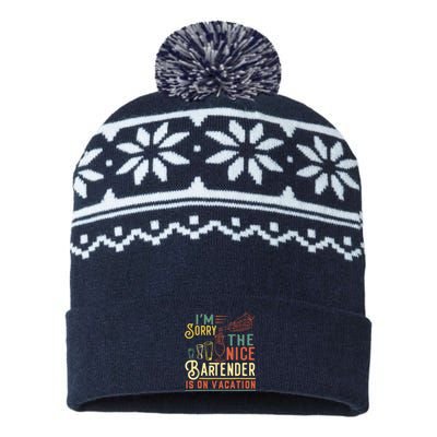 IM Sorry The Nice Bartender Is On Vacation Funny USA-Made Snowflake Beanie