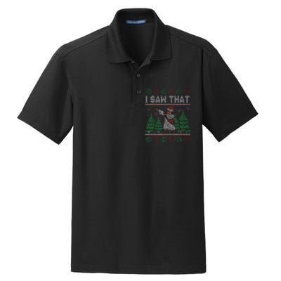 I Saw That Jesus Love Christ Funny Ugly Christmas Jesus Dry Zone Grid Polo