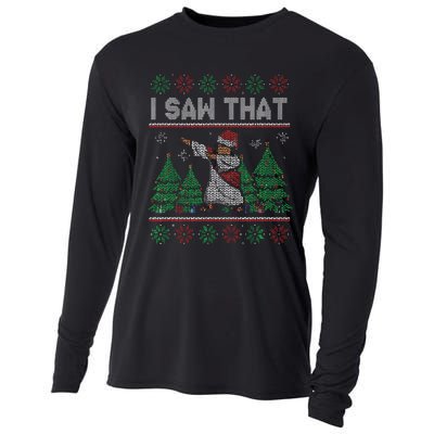 I Saw That Jesus Love Christ Funny Ugly Christmas Jesus Cooling Performance Long Sleeve Crew