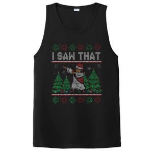 I Saw That Jesus Love Christ Funny Ugly Christmas Jesus PosiCharge Competitor Tank