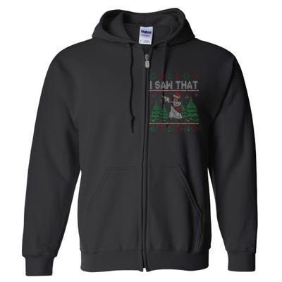 I Saw That Jesus Love Christ Funny Ugly Christmas Jesus Full Zip Hoodie