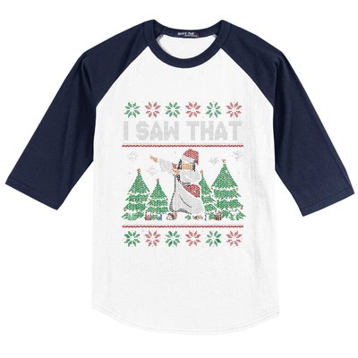 I Saw That Jesus Love Christ Funny Ugly Christmas Jesus Baseball Sleeve Shirt