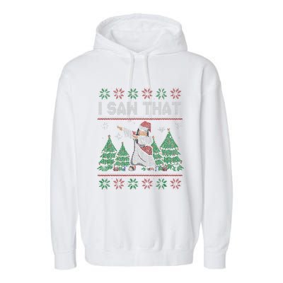 I Saw That Jesus Love Christ Funny Ugly Christmas Jesus Garment-Dyed Fleece Hoodie