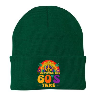 I Survived The 60s Twice Sixties 70th 70s Year Old Birthday Knit Cap Winter Beanie