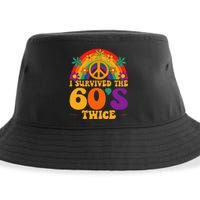 I Survived The 60s Twice Sixties 70th 70s Year Old Birthday Sustainable Bucket Hat