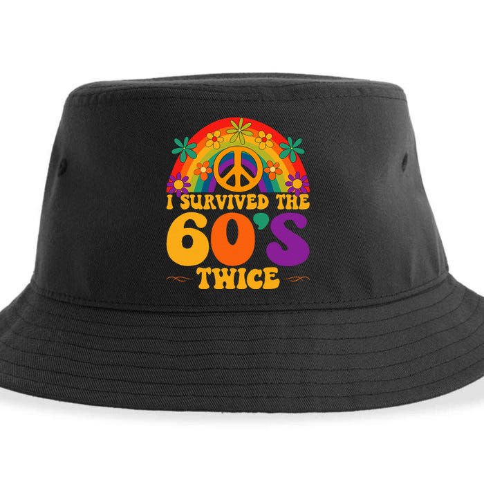 I Survived The 60s Twice Sixties 70th 70s Year Old Birthday Sustainable Bucket Hat