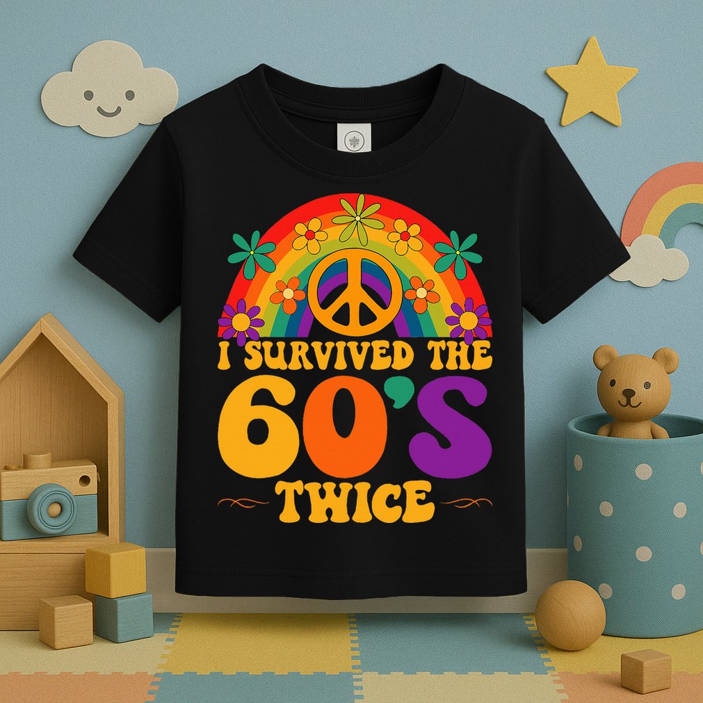 I Survived The 60s Twice Sixties 70th 70s Year Old Birthday Toddler T-Shirt