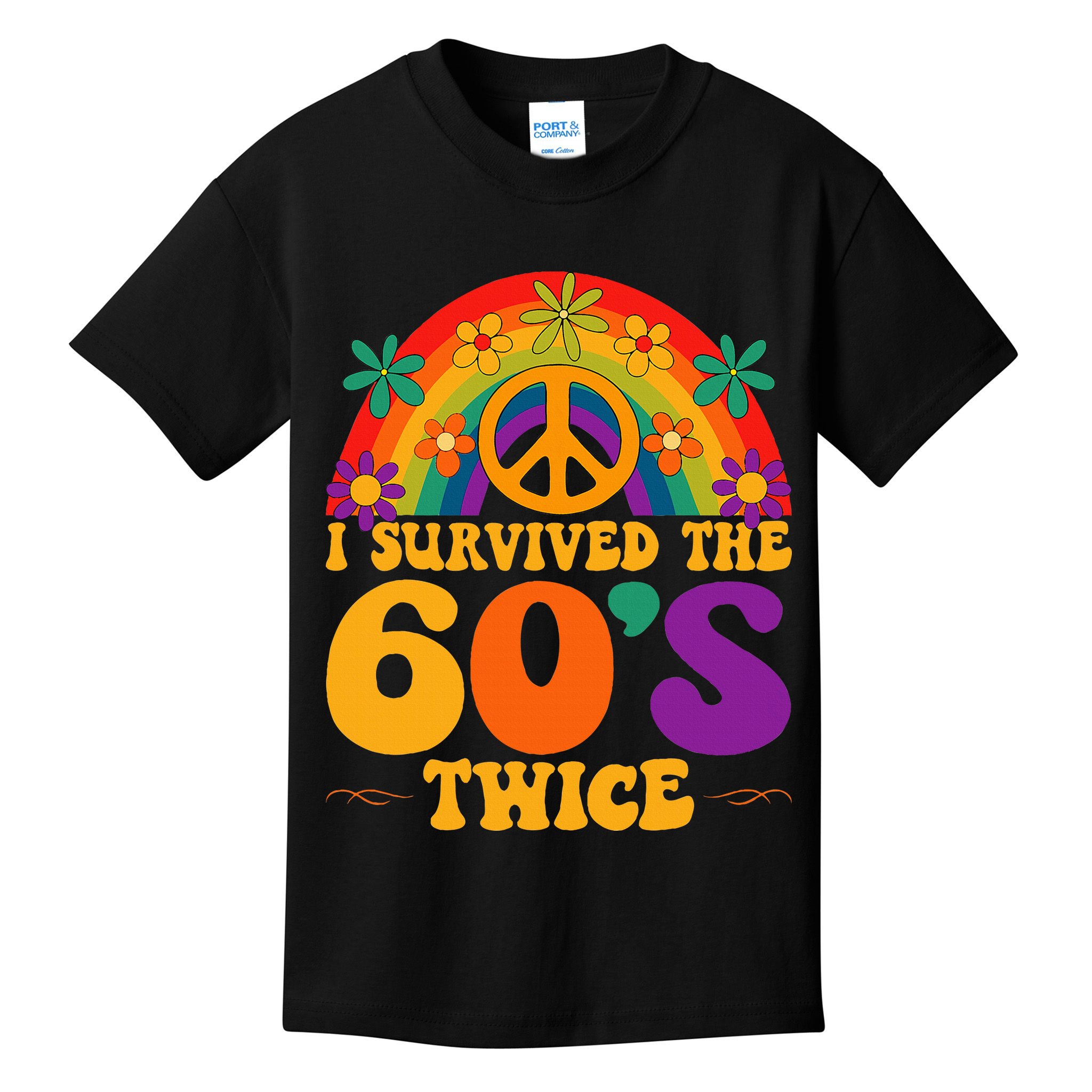 I Survived The 60s Twice Sixties 70th 70s Year Old Birthday Kids T-Shirt