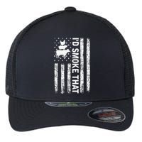 Id Smoke That Smoker Dad Gift Funny Barbecue Retro Grilling Flexfit Unipanel Trucker Cap