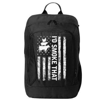 Id Smoke That Smoker Dad Gift Funny Barbecue Retro Grilling City Backpack