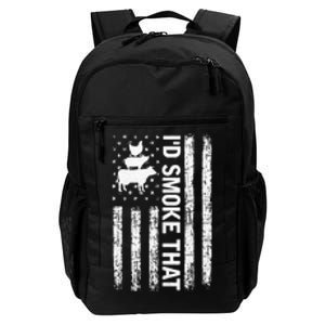 Id Smoke That Smoker Dad Gift Funny Barbecue Retro Grilling Daily Commute Backpack