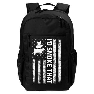 Id Smoke That Smoker Dad Gift Funny Barbecue Retro Grilling Daily Commute Backpack