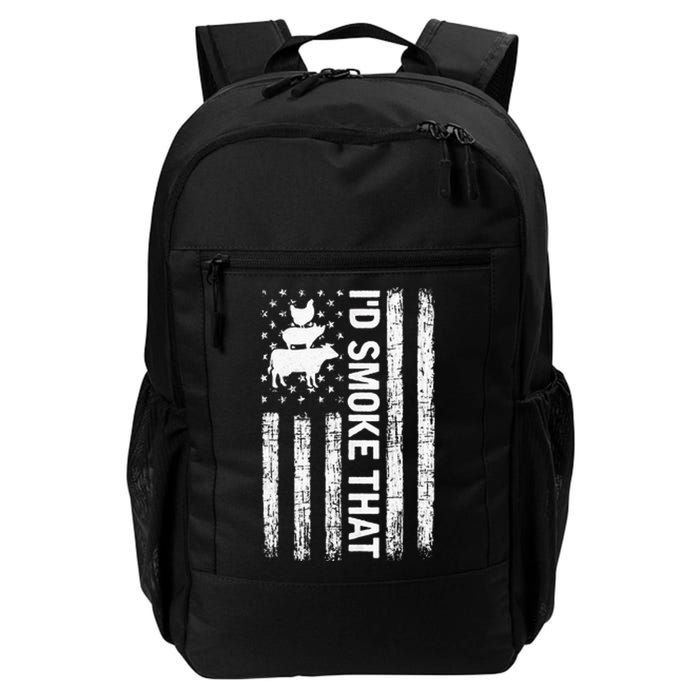 Id Smoke That Smoker Dad Gift Funny Barbecue Retro Grilling Daily Commute Backpack