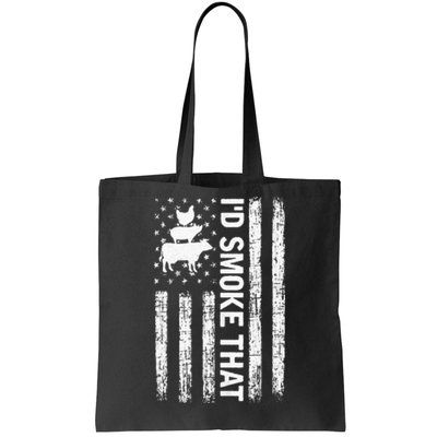 Id Smoke That Smoker Dad Gift Funny Barbecue Retro Grilling Tote Bag