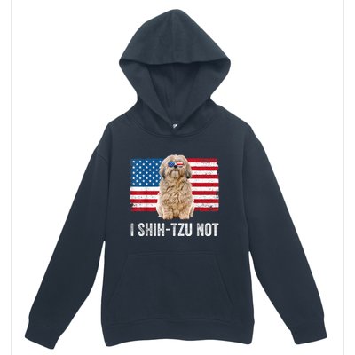 I Shih Tzu Not American Flag Dog Lover Owner Shih Tzu Funny Urban Pullover Hoodie