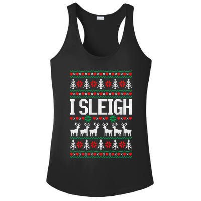 I Sleigh Ugly Christmas Sweater Ladies PosiCharge Competitor Racerback Tank