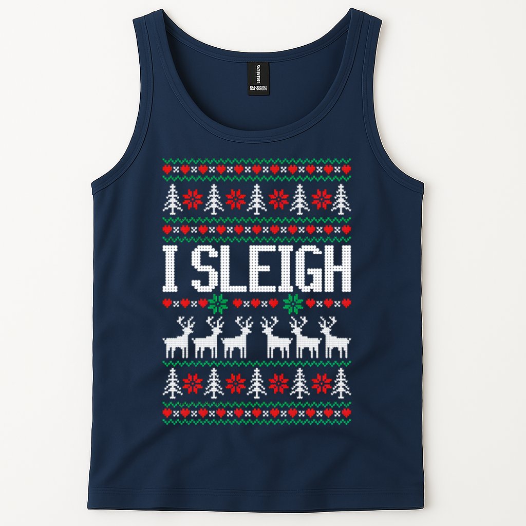 I Sleigh Ugly Christmas Sweater Tank Top