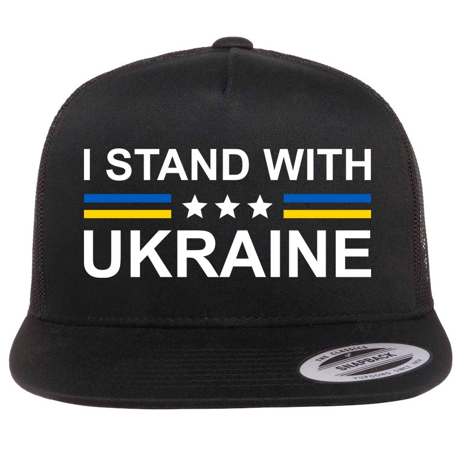I Stand Ukraine Star Flat Bill Trucker Hat