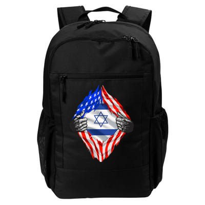 Israel Strong Usa Israel Flag American Israeli Roots Jewish Daily Commute Backpack