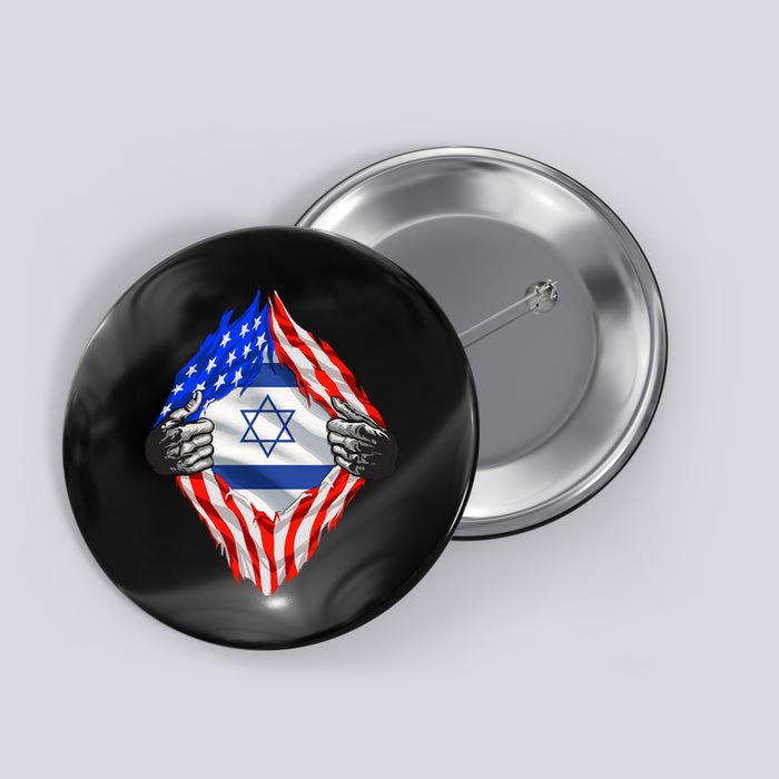 Israel Strong Usa Israel Flag American Israeli Roots Jewish Button