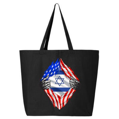 Israel Strong Usa Israel Flag American Israeli Roots Jewish 25L Jumbo Tote