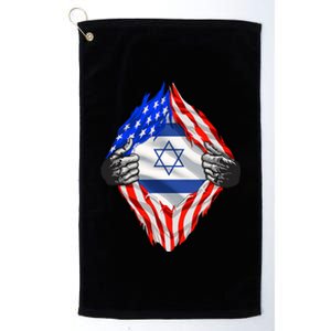 Israel Strong Usa Israel Flag American Israeli Roots Jewish Platinum Collection Golf Towel