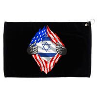 Israel Strong Usa Israel Flag American Israeli Roots Jewish Grommeted Golf Towel