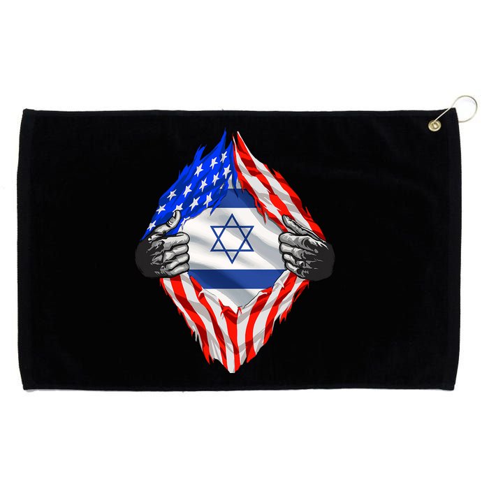 Israel Strong Usa Israel Flag American Israeli Roots Jewish Grommeted Golf Towel