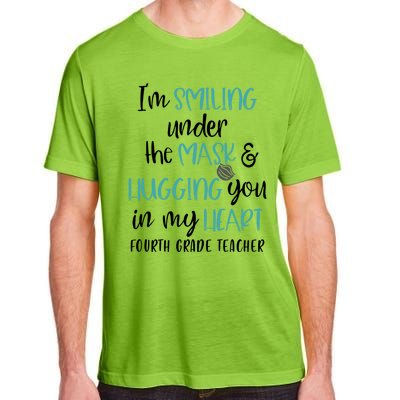 Im Smiling Under The Mask Fourth Grade Teacher Gift Adult ChromaSoft Performance T-Shirt