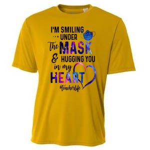 Im Smiling Under The Mask And Hugging You In My Heart Teacher Funny Gift Cooling Performance Crew T-Shirt